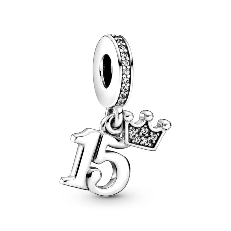 New 16 18 21 30 40 60st Birthday Commemoration Day Charm Beads Fit Original European 925 Silver Bracelet DIY Women Jewelry Gifts 2