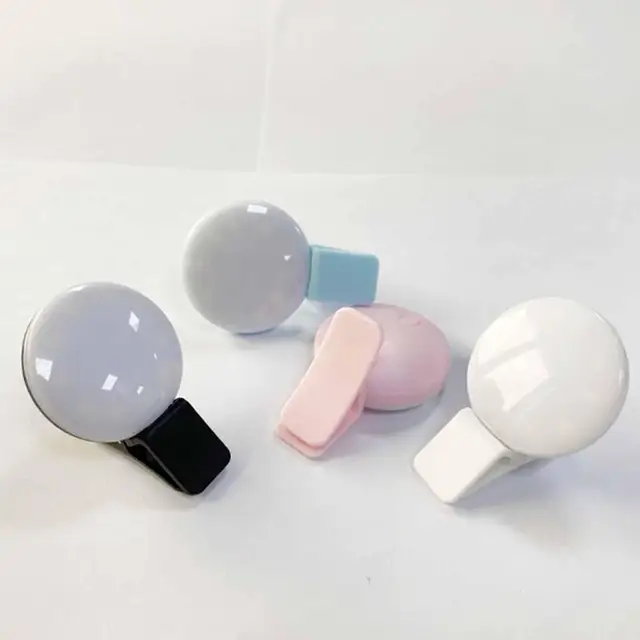 Cell Phone Fill Light Rechargeable USB Phone Ring Light Portable Circle Light Mini Video Conference Light With 4 Adjustable 4