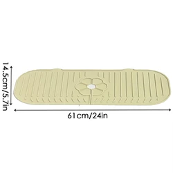 Silicone Splash Guard Mat for Kitchen and Bathroom Sinks (Beige-24inch)