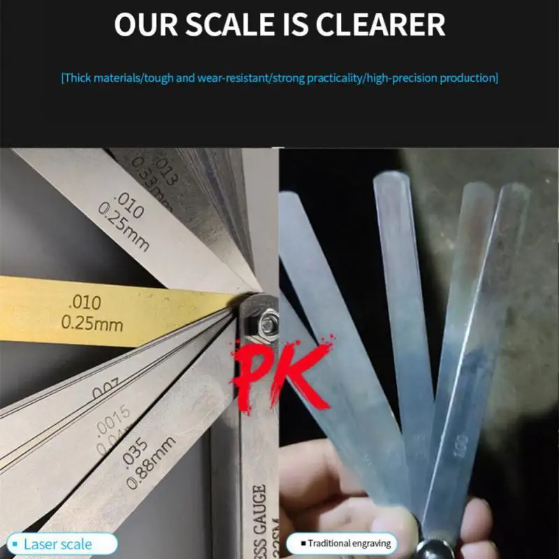 Feeler Gauge 32 Metric Blades High Precision 0.04-0.88 Thickness Gages Set Gap Filler Feeler Gauges Woodworking Measuring Tool,feeler gauge