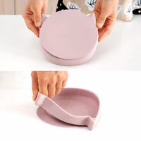 Food Grade Silicone Dish For Babies BPA Free Cartoon Cat Children Dishes Toddle Training Tableware Feeding Bowls Baby Stuff 1