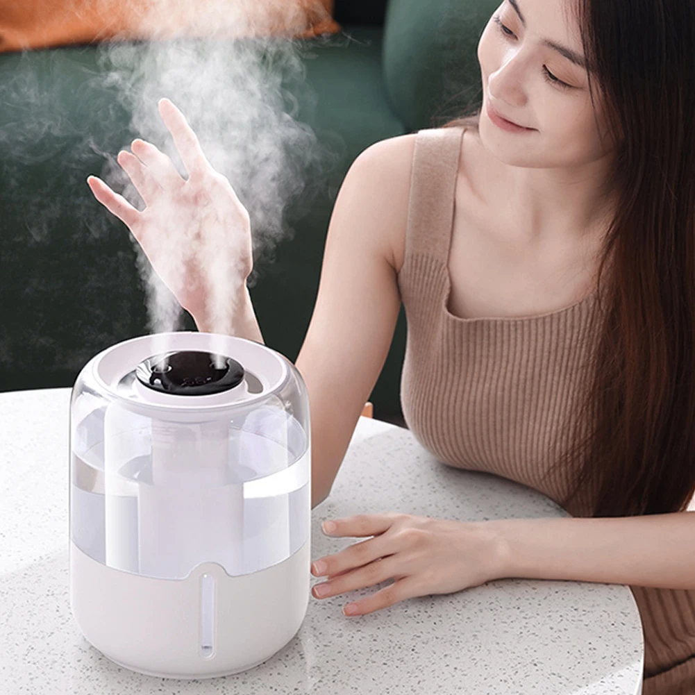 6.8L Air Humidifier Dual Nozzle Humidity Diffuser Digital Display Cool Mist Humidifier Portable 3 Modes for Living Room Bedroom