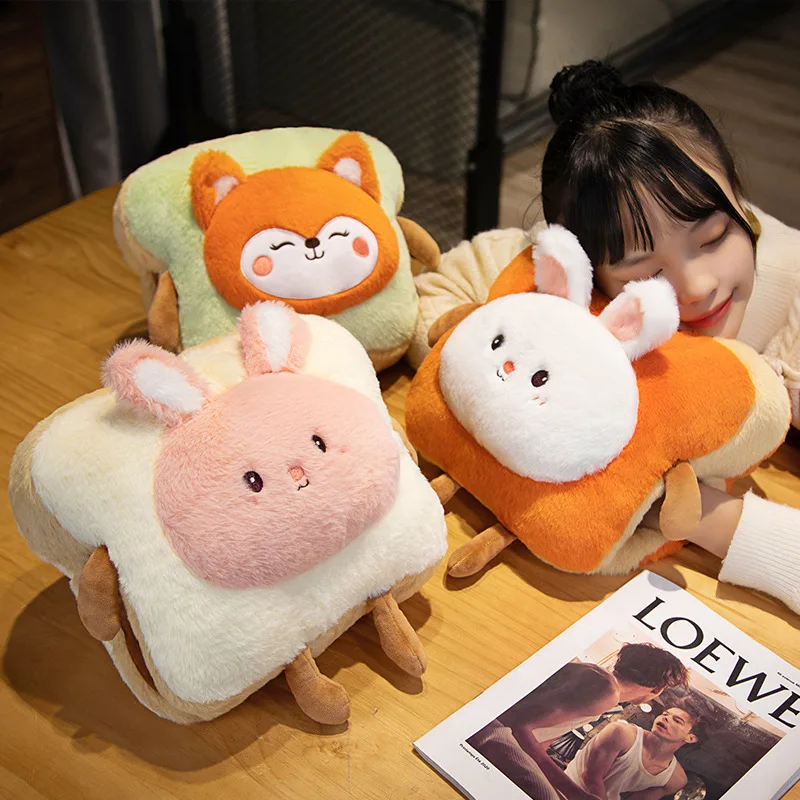 Kawaii Plush Bread Pillow for Kids, Soft