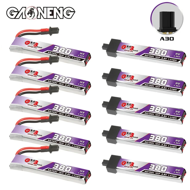 GAONENG GNB 3.8V 380mAh 60C/120C LiPo Battery BetaFPV Beta75X Happymodel Mobula6 Mobula7 Snapper Cabled A30 BT2.0 3.8V Battery 1