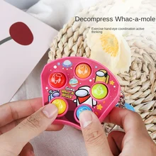 

New Design Whac-a-Mole Mini Game Fidget Pocket Game Hand-held Brain Training Physical Button Without Electronical Toy Keychain