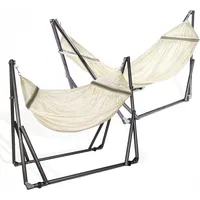2 in 1 Hammock and Swinging Chair with Collapsible Steel Stand 450 lbs Capacity- Carrying Case, Portable & Adjustable 1