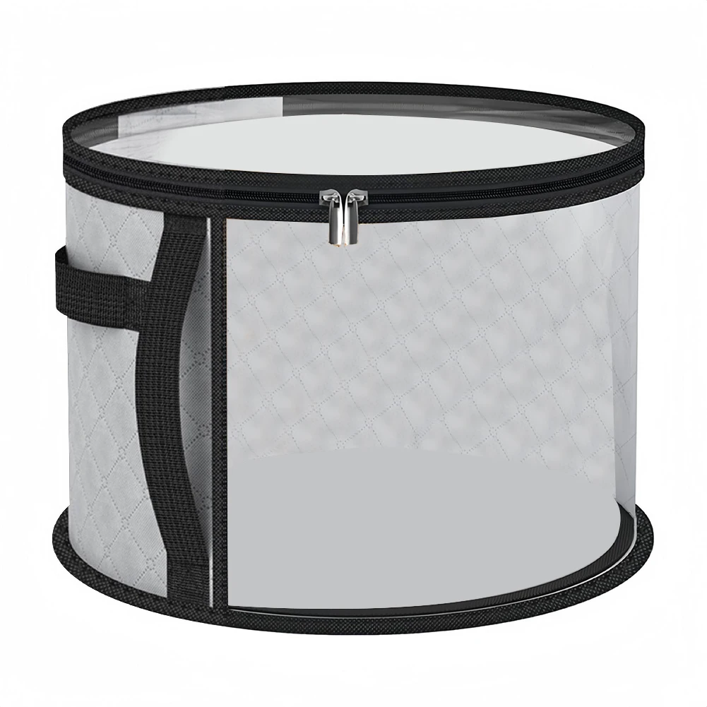 Round-Shape Hat Storage Bucket With Reinforced Base Hat Box Organizer Wear-Resistant Hat Organizer Hat Storage Organizer