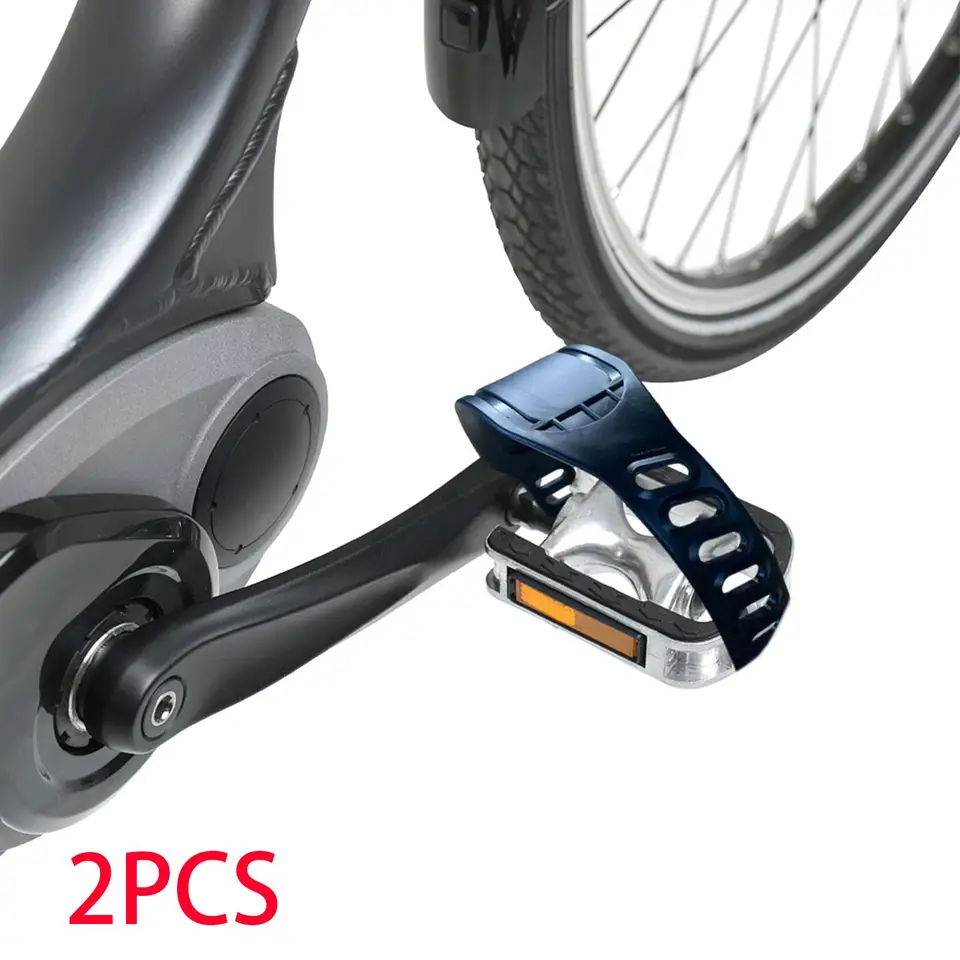 2 Paia Di Cinghie Per Pedali Bicicletta Antiscivolo – Regolabili In Poliestere, Adatte A MTB E Uso Quotidiano (Nero, 47x5 Cm)