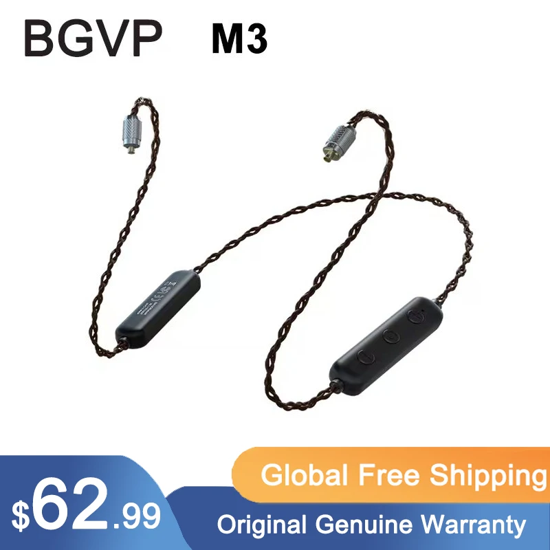 

BGVP M3 Ture Wireless Bluetooth-Compatible 5.2 Single Copper Silver Plated Earphone Cable Support SBC/AAC APTX Adaptive Coding