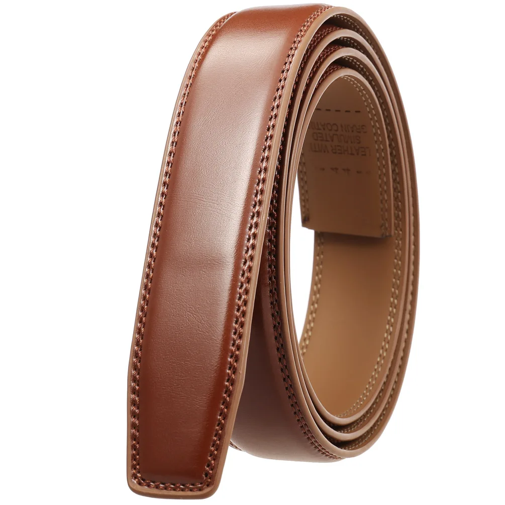 16 Styles 3.0cm 3.1cm Men's Genuine Leather Belts Automatic Buckle Belts Men No Buckle Belts High Quality Black Brown Waistband