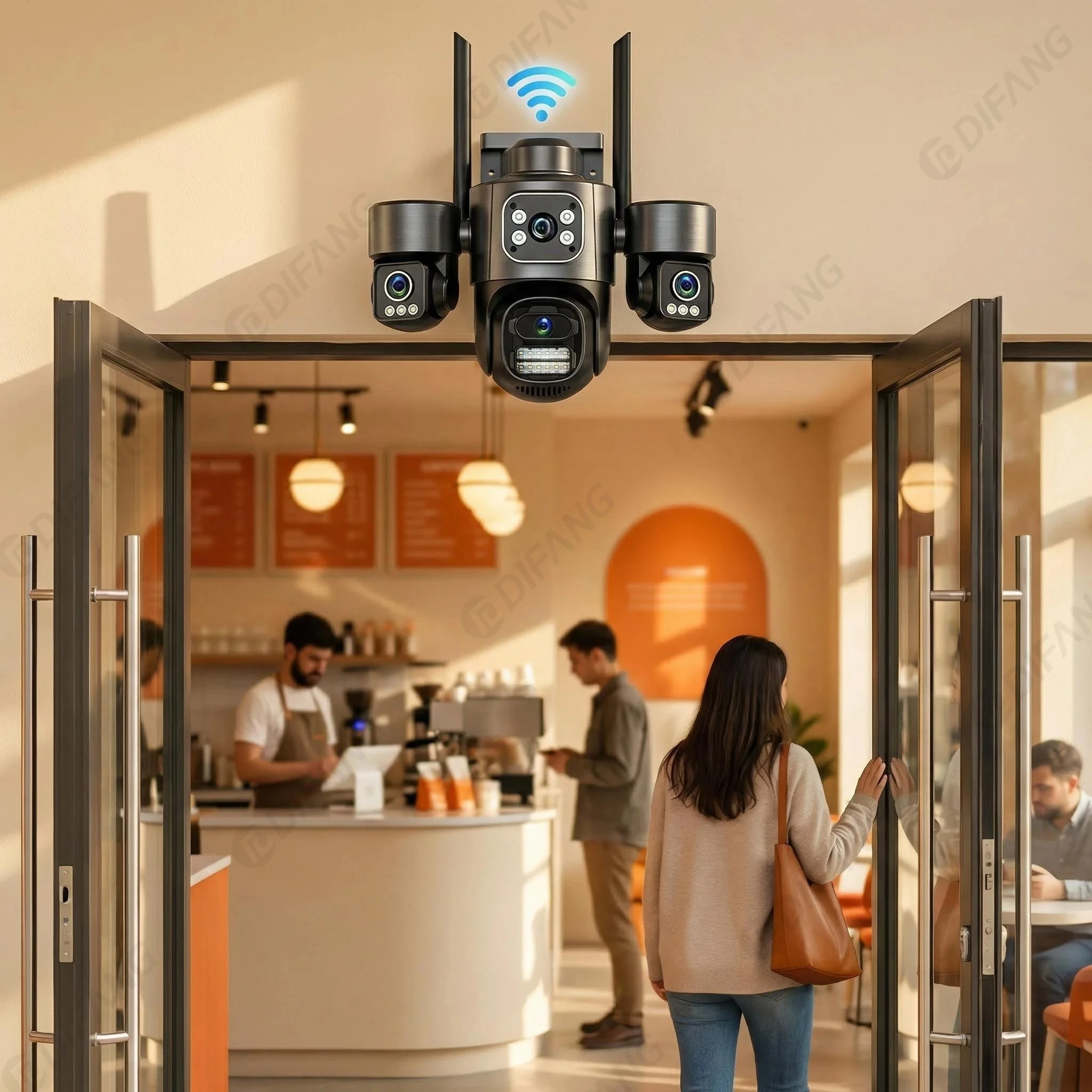 15MP WiFi Security Camera 3-Lens WiFi IP Camera 3 Screen Waterproof CCTV Cam 2-Way Audio External CCTV IP Cam iCsee Alexa 4