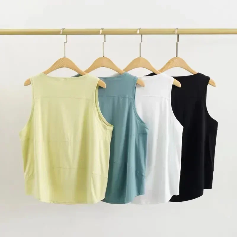 

Lulu Women Sports Vest Loose Tank Running Workouts Clothes for Fitness Gym Wear Workout Clothing Sportswear Ladies Tank Tops