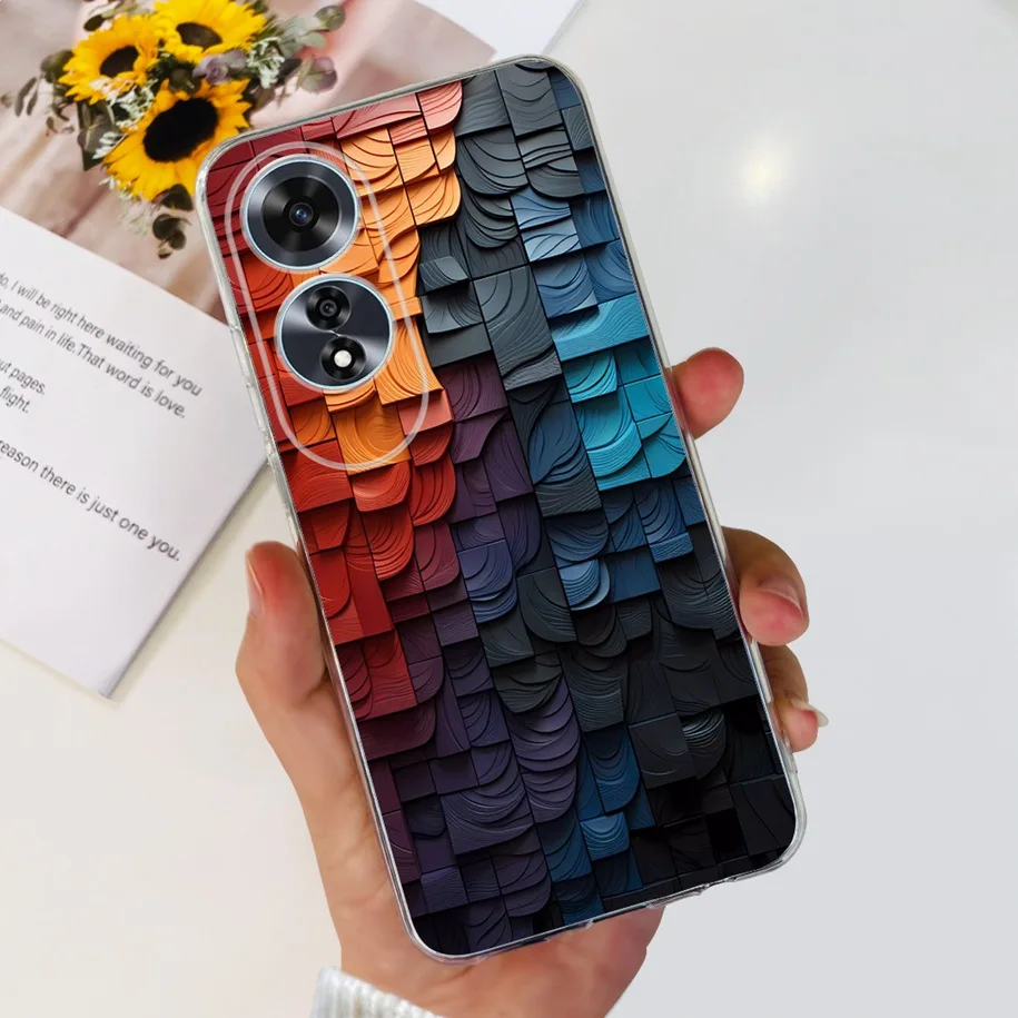 2024 New Stylish Flower Transparent Soft Silicone Slim Back Cover