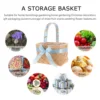 Oval Blush Flower Baskets Wicker Handle Baskets Rustic For Blankets Party Favors Baby Shower Straw Fruit Girl Blankets Laundry 2