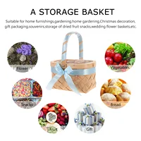 Oval Blush Flower Baskets Wicker Handle Baskets Rustic For Blankets Party Favors Baby Shower Straw Fruit Girl Blankets Laundry 2