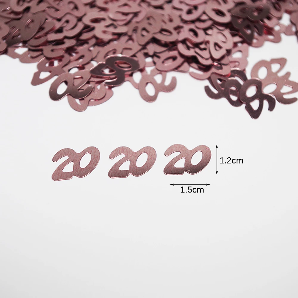 15 g/Beutel Roségold-Konfetti „Happy Birthday“, Nummer 1, 16, 18, 20, Konfetti, Geburtstagsparty-Dekoration, Hochzeitstag – Detail 4