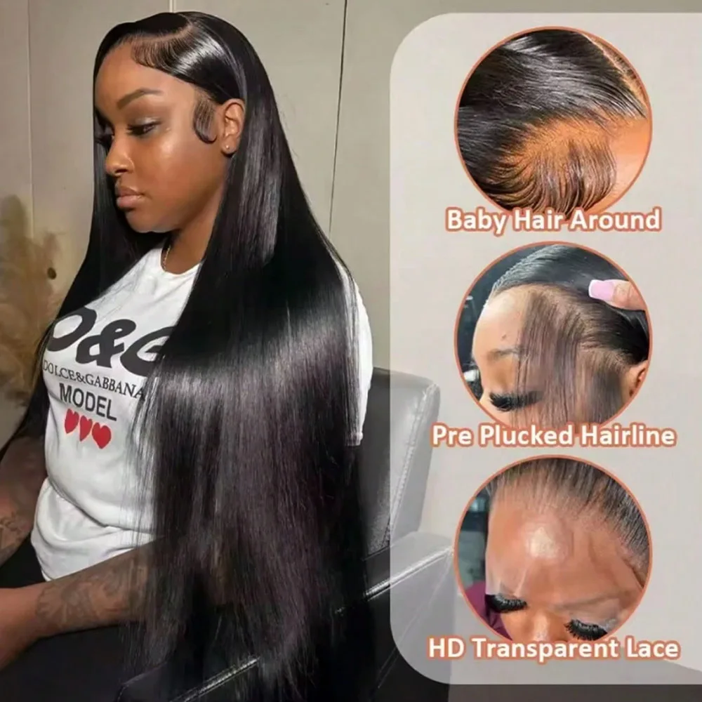 20 Inch 250% Density 13X4 HD Lace Front Wig Straight Lace Front Wigs Human Hair Brazilian Human Hair Wig Natural Black