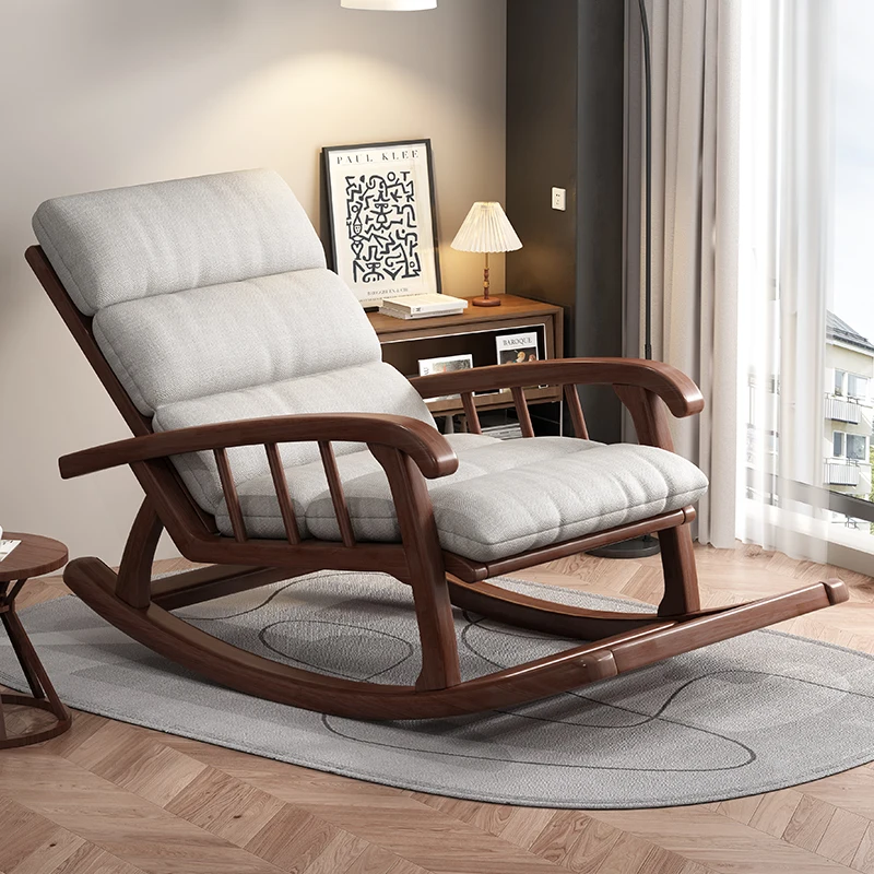 

Reading Sleeper Recliner Chairs Ergonomic Relaxing Solid Wood Frame Footrest Nordic Recliner Chair Single Salon Meuble Furniture