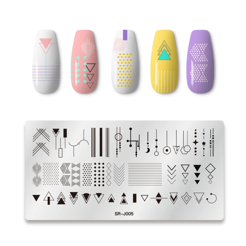 3-teiliges Nagelstempel-Set Mit Geometrie-Linien-Motiven – Maniküre-Werkzeug Für Nagelkunst