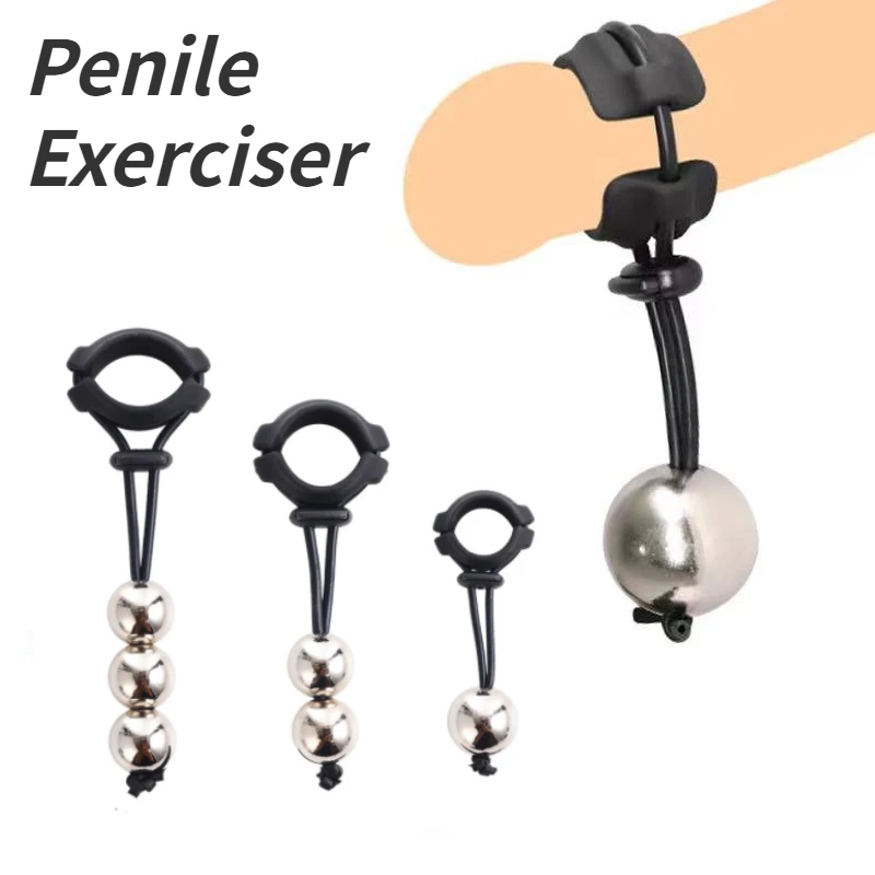 Male Penis Ring Ghost Exerciser Bdsm Penlie Device Weight Bearing Penis Extender Enlargement Stretcher Ball Sex Toys for Men male sex toys