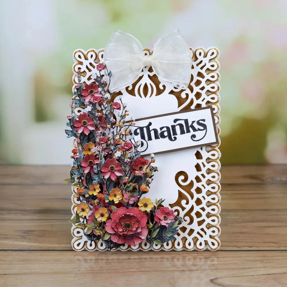 2025 디자이너 미드나잇 블라썸 포지 래디언트 플라워스 위스퍼즈 오브 로즈 메탈 커팅 다이 스탬프 스크랩북 스텐실 포토 DIY