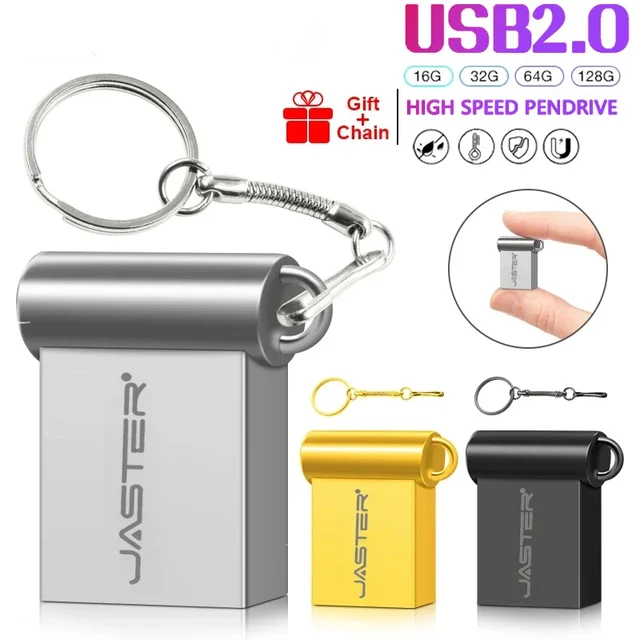 Super Mini Metal USB Flash Drive 4GB 8GB 16GB 32GB 64GB 128GB 256GB 512GB Pen Memory Stick U Disk USB2.0 with Key Chain Pendrive 1