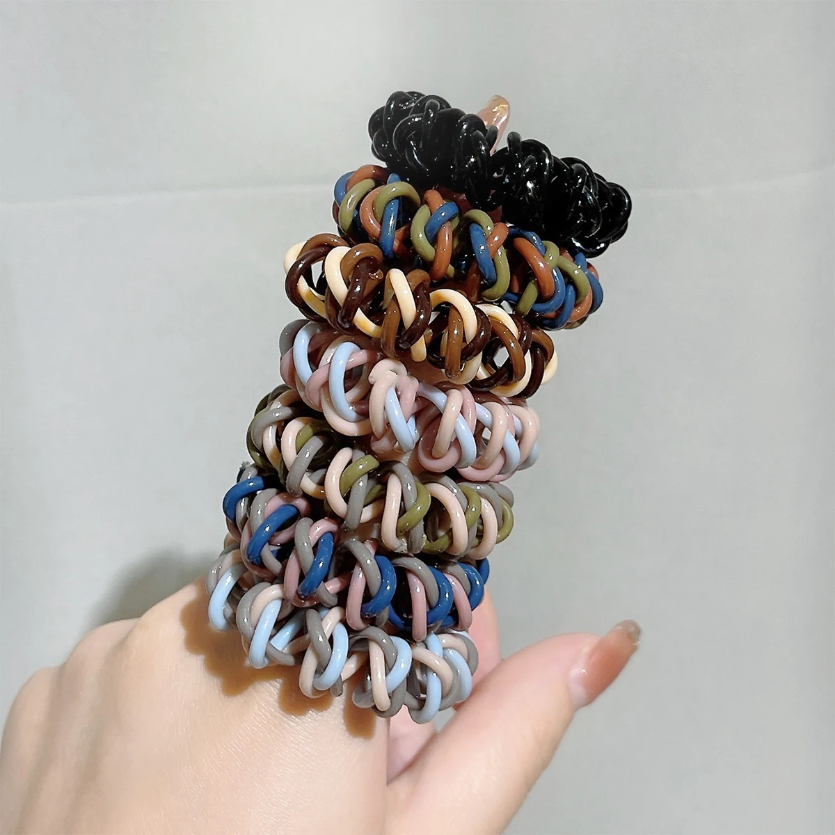 

Colorful Elastic Wild Phone Cord Hair Rings Women's Ponytail Rubber Band Elastic Head Rope Hair Hoop Hair Accessories 1Pcs