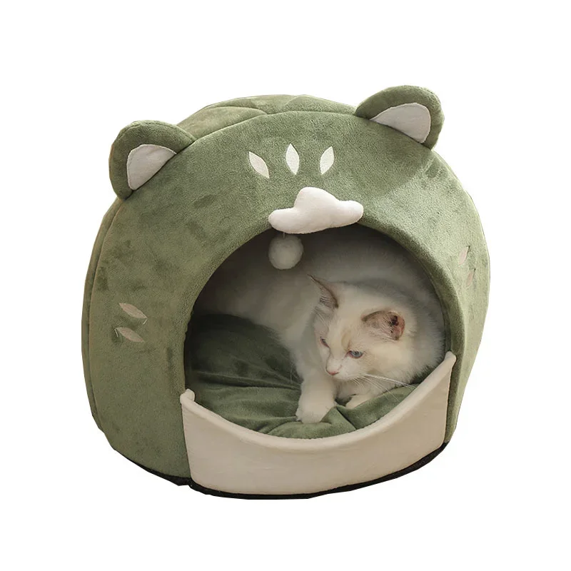 

Winter Winter Warm Cat House Semi-Closed Puppy Kitten House 40x40x40cm Small Pet Mattress Cat Sleeping Pad Pet Supplies