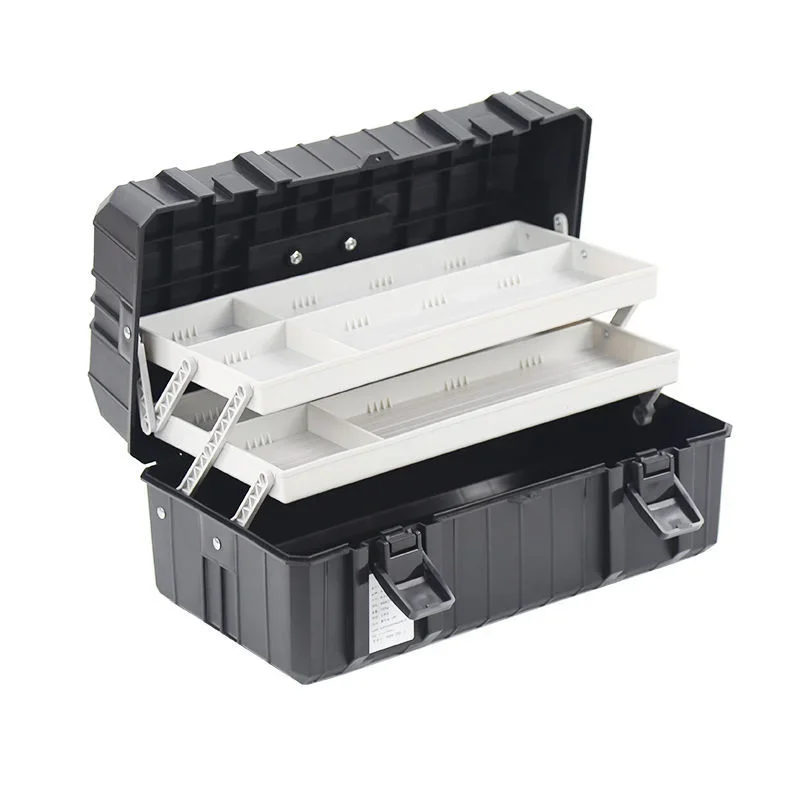 

Three Layer Plastic Foldable Toolbox Household Maintenance Electrician Tool Multi-functional Box Storage Case