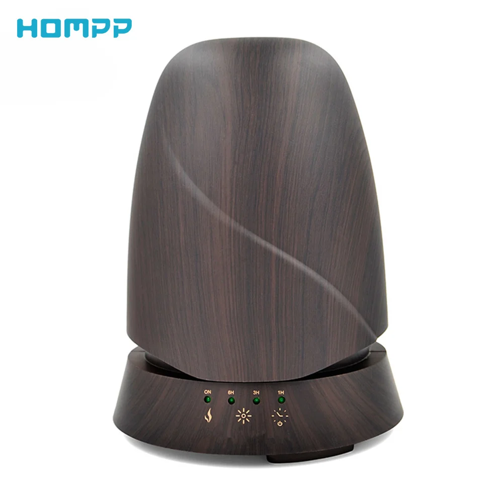 Air Humidifier Essential Oils Aroma Diffuser Wood Grain Lamp 4 Time Aromatherapy Machines for Baby Home Bedroom 350ml Auto Off