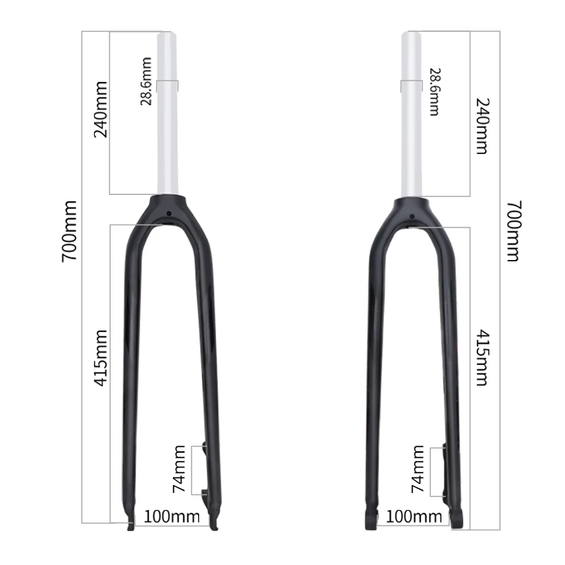 26 Inch Rigid Fork Point-Racing 26 Inch Rigid Fork CroMo Silver