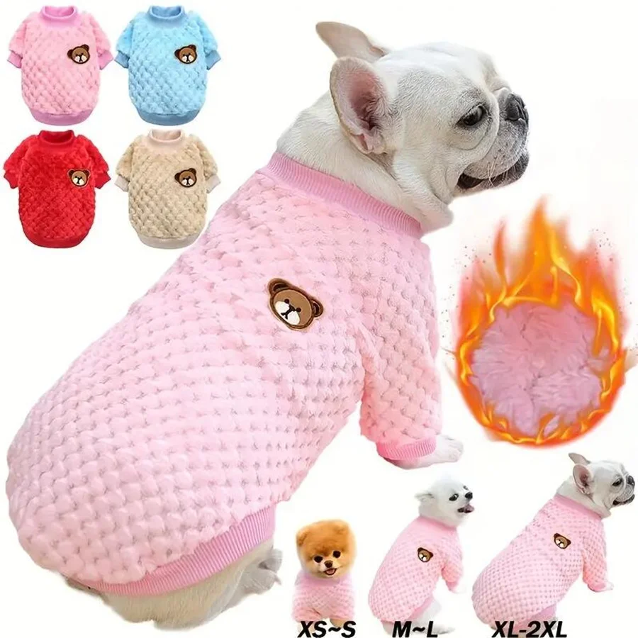 Puppy Sweater Pet Clothes Autumn And Winter New Dog Fleece Jackets Double-leg Plaid Dog Apparel Christmas Gift pet clothes
