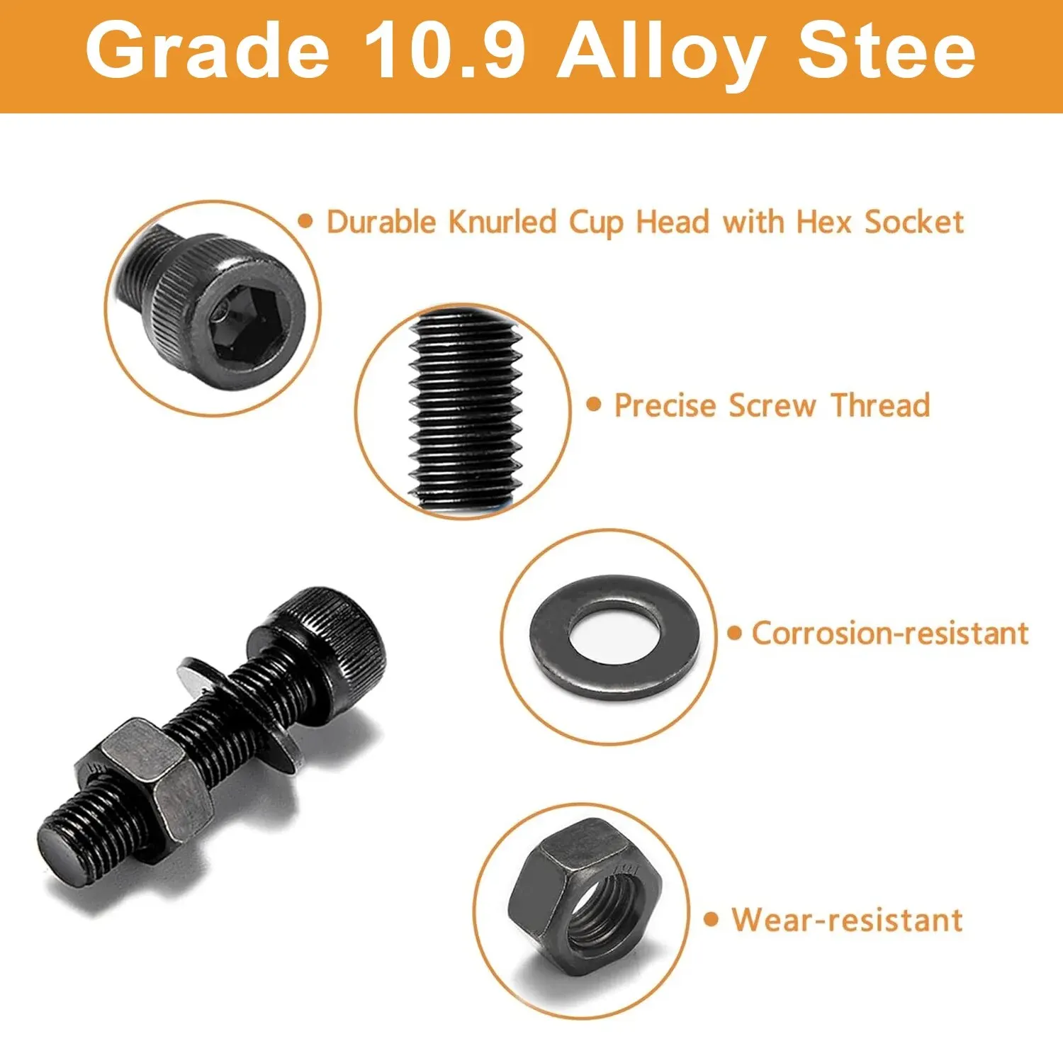 M3/M4 Hex Head Screws M3/M4 Black Cup Head Internal Hexagon Socket Screw Washer Nut Assortment Kit with Wrench 156 Pieces screw bolt nut set hexagon socket head cap screw screw washer nut kit hex nuts assortment kit