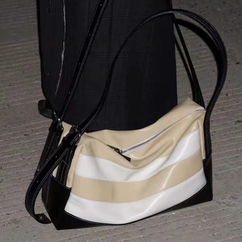 

Women Fashion Retro Stripe Design Shoulder Bag Y2K Hippie Large Capacity Crossbody Bags for Woman 2023 New Unisex Bolso De Mujer