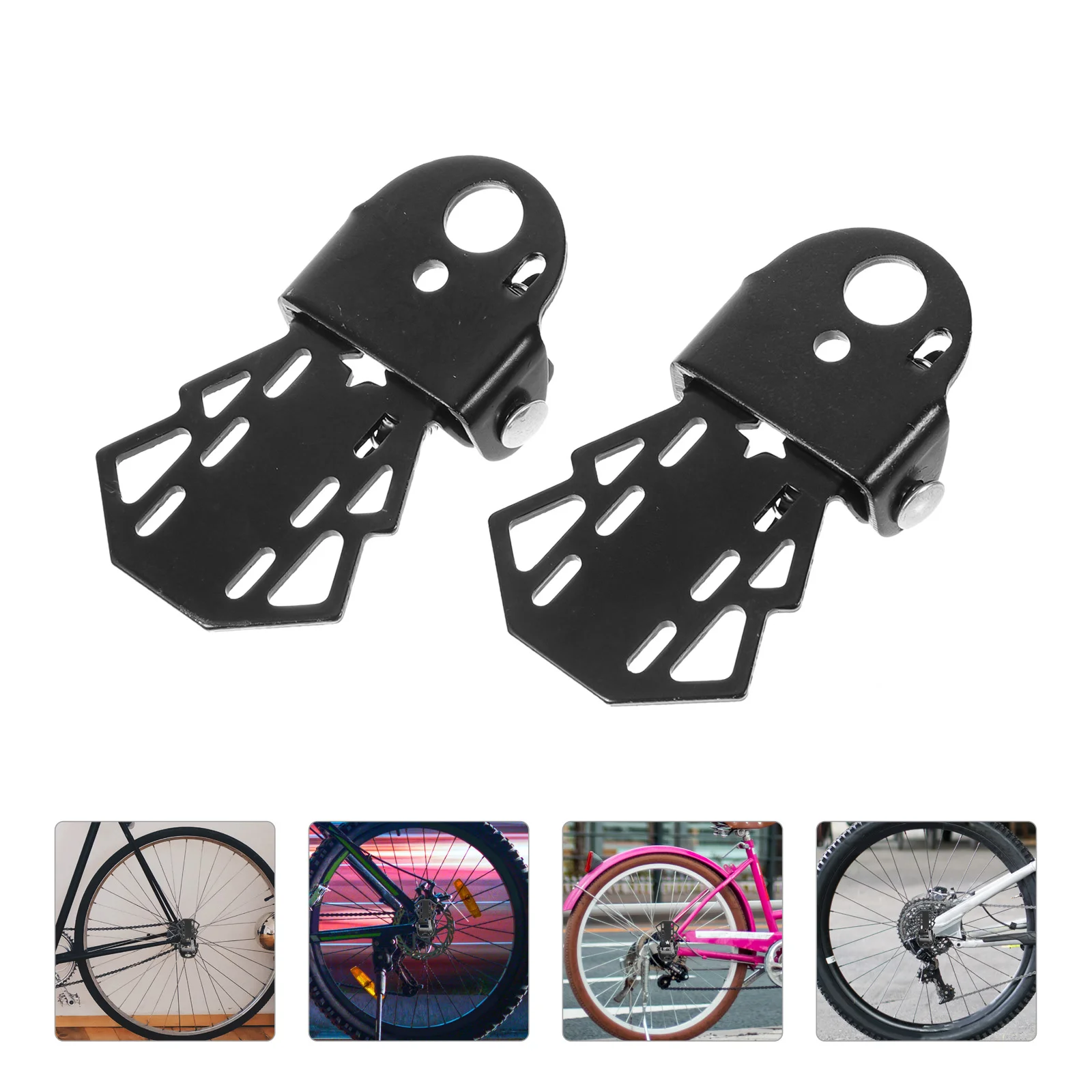 

2 Pcs Bicycle Foot Stands Peg Rear Pedals Foldable Bike Footrest Back Row Supplies Pegs Steel Metal Cycling