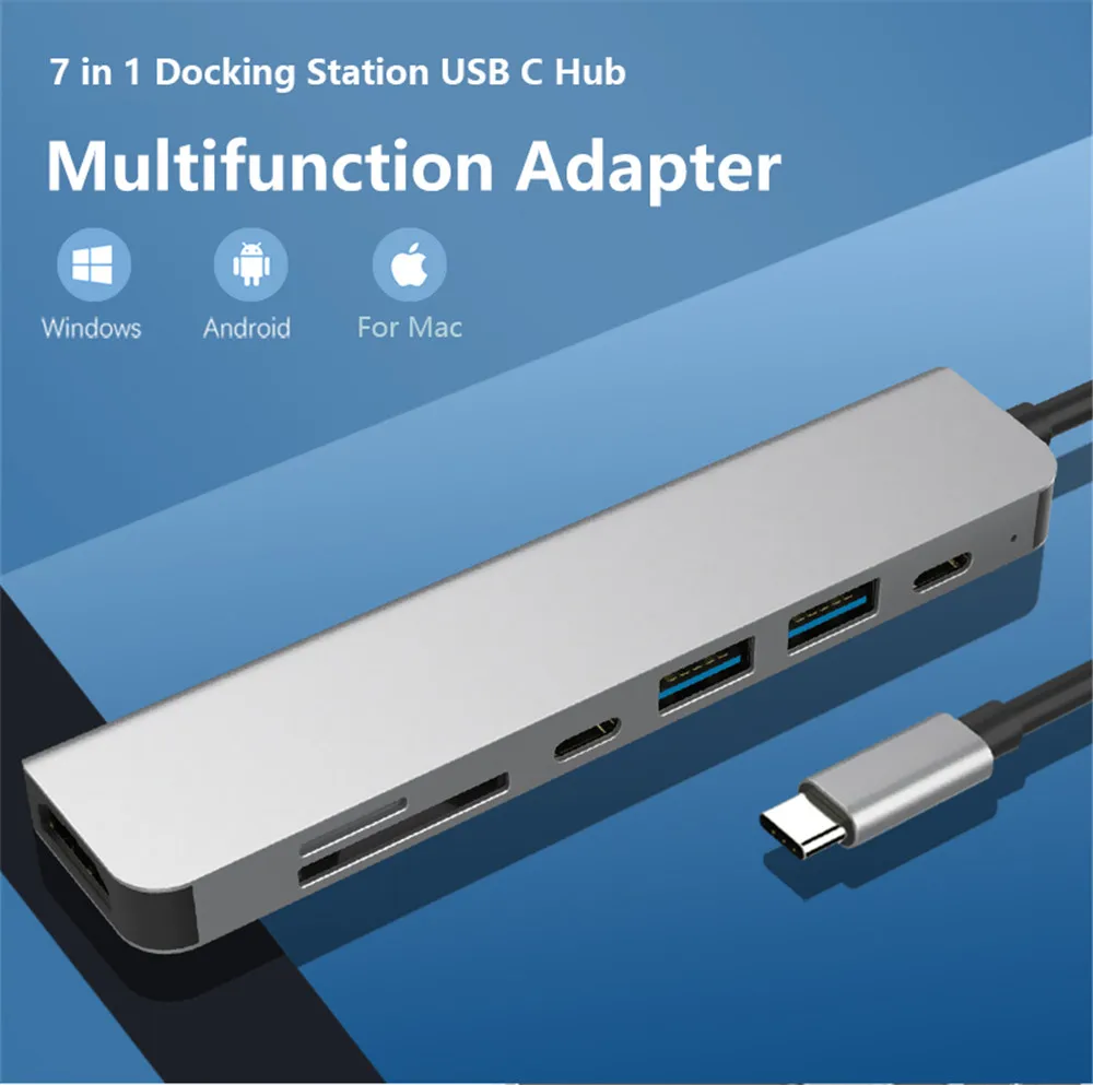 7-in-1 Premium Laptop Docking Station with 4K HDMI and USB 3.0 Hub