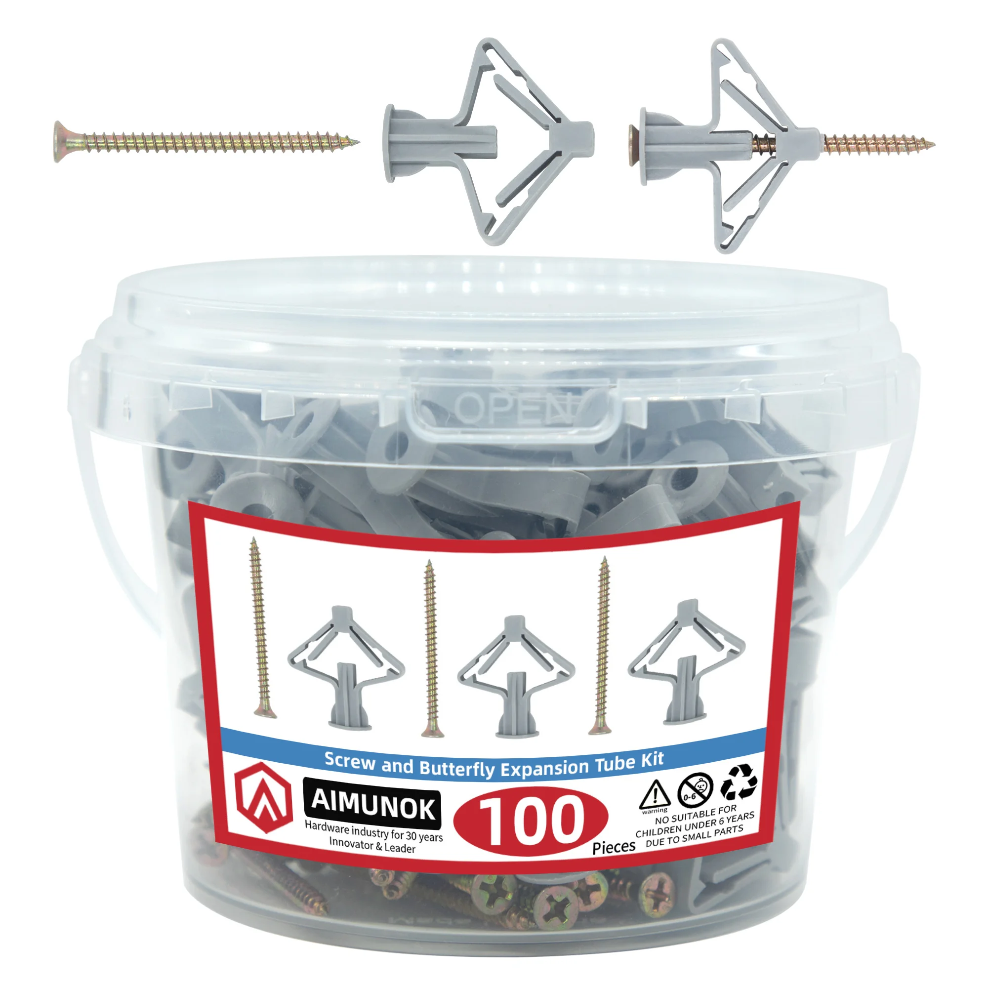 Drywall Anchor Kit 100pcs Hollow Wall Anchors Plasterboard Plugs Screws Butterfly Expansion Tube Pipe 50 Set drywall anchor kit