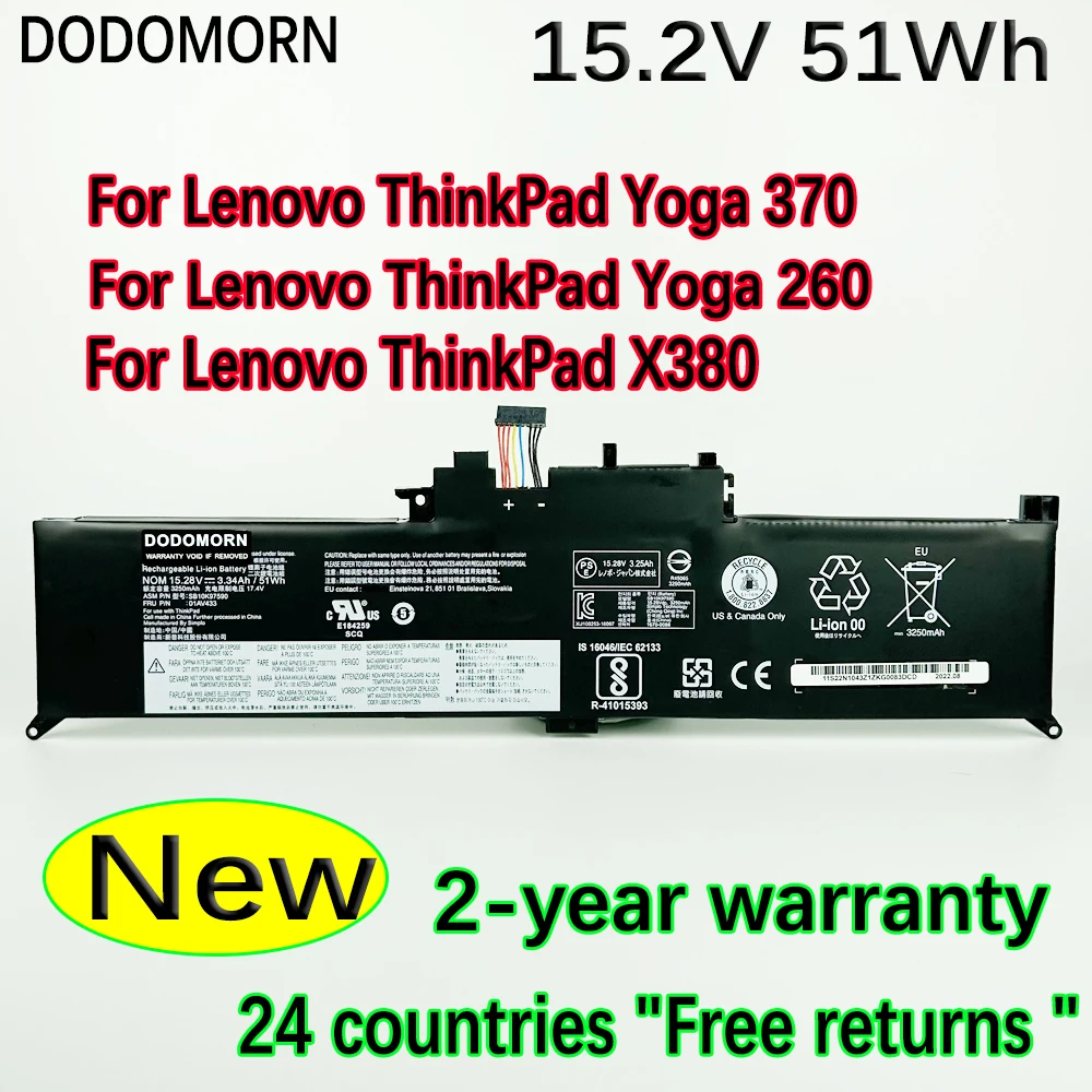 DODOMORN Laptop Battery For Lenovo ThinkPad Yoga 370 260 X380 00HW027  SB10F46465 00HW026 01AV433 01AV432 SB10F6464 SB10F97589z - AliExpress