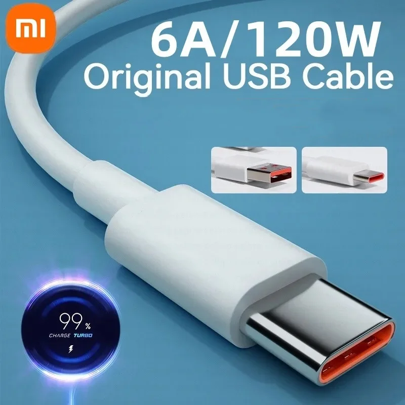 Xiaomi 6A Usb Type C Cable Charger 120w Turbo Tipo Fast Charging For Mi 13...