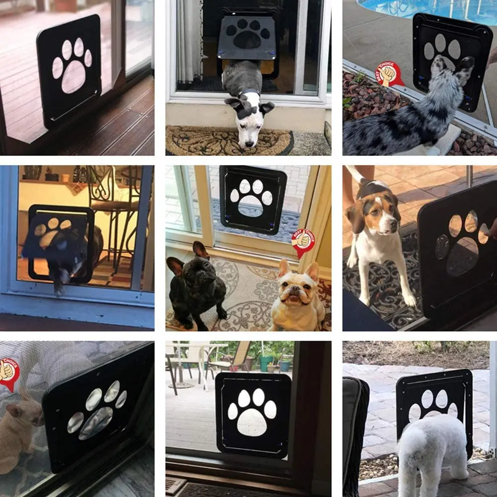 Pet Screen Door Large Cat Dog Doors with Magnet Lockable Flap Net Gate pet door