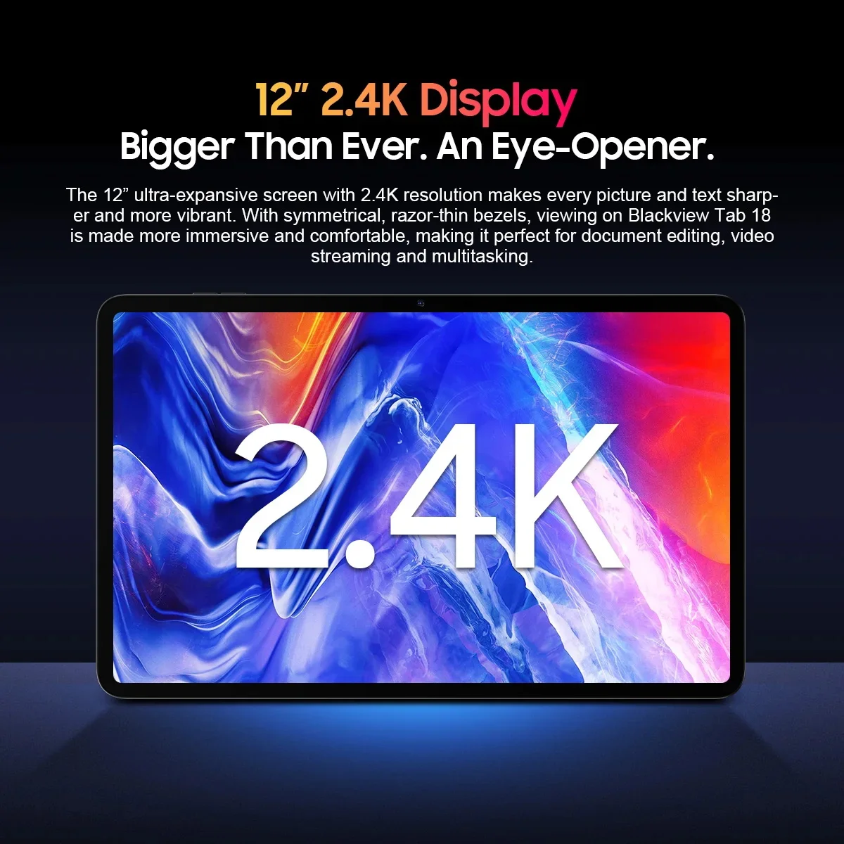 Blackview Tab 18 12 inch Tablet PC 12GB+12GB RAM 256GB ROM 2.4K FHD+Display Helio G99 PC 3