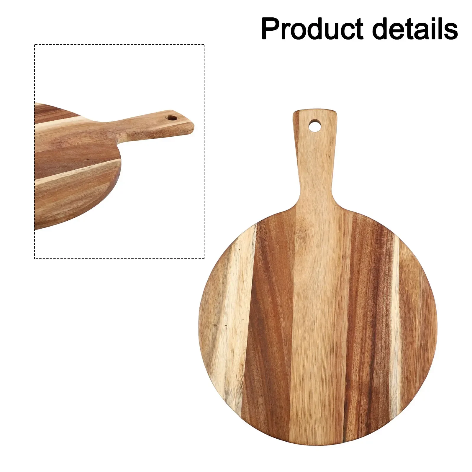 Wooden Pizza Board Round With Hand Pizza Baking Tray 16 Inch Round Cutting Board Platter Cake Bakeware Tools