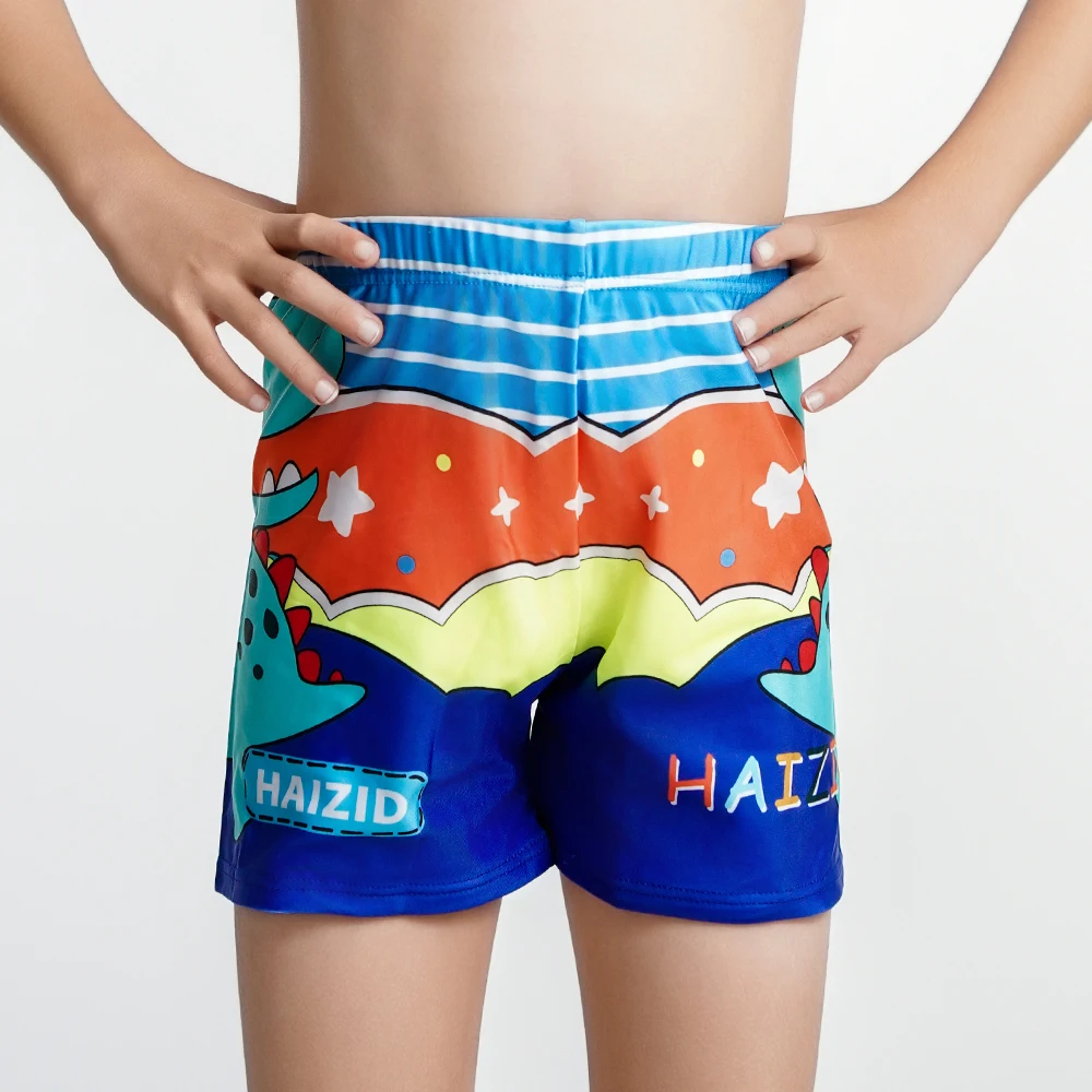 Boys Summer Swim Trunks Kids Cartoon Shark Dinosaur Swimwear Beach Shorts Quick Dry Childs Bathing Bottom