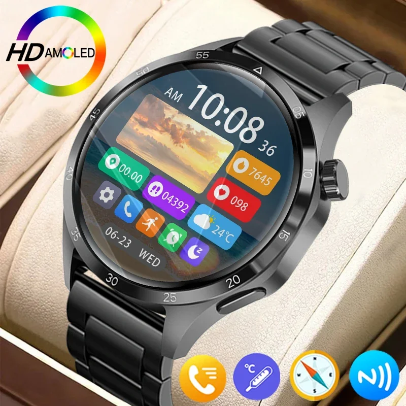 

New GPS Smart Watch Men for Huawei Xiaomi 360*360 HD Screen Heart Rate Bluetooth Call NFC IP68 Waterproof Blood Sugar Smartwatch