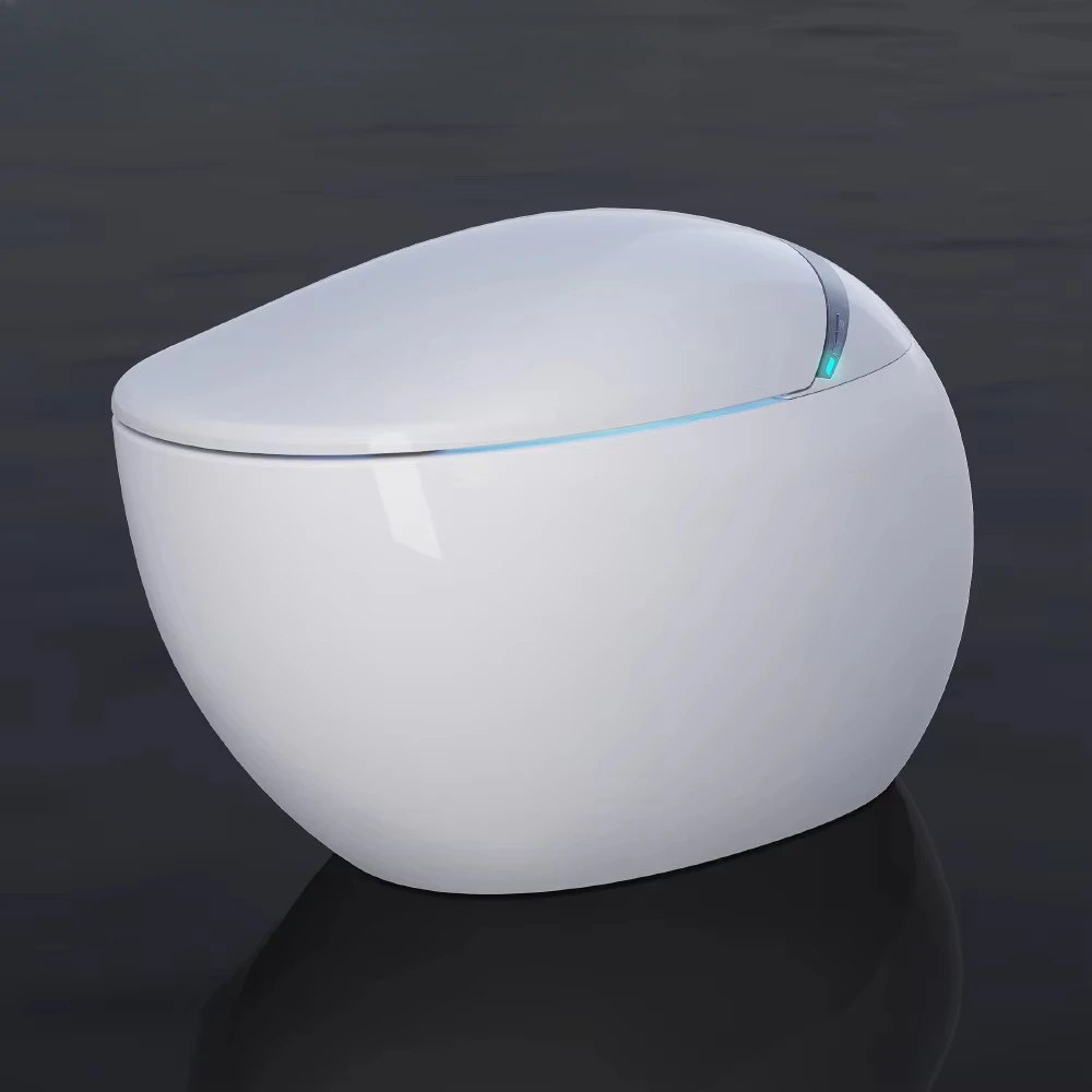 Trendy Intelligent Automatic WC Bowl Bidet Seat Smart Ceramic Toilet with Remote Control Floor Mounted Elongated Bowl Shape