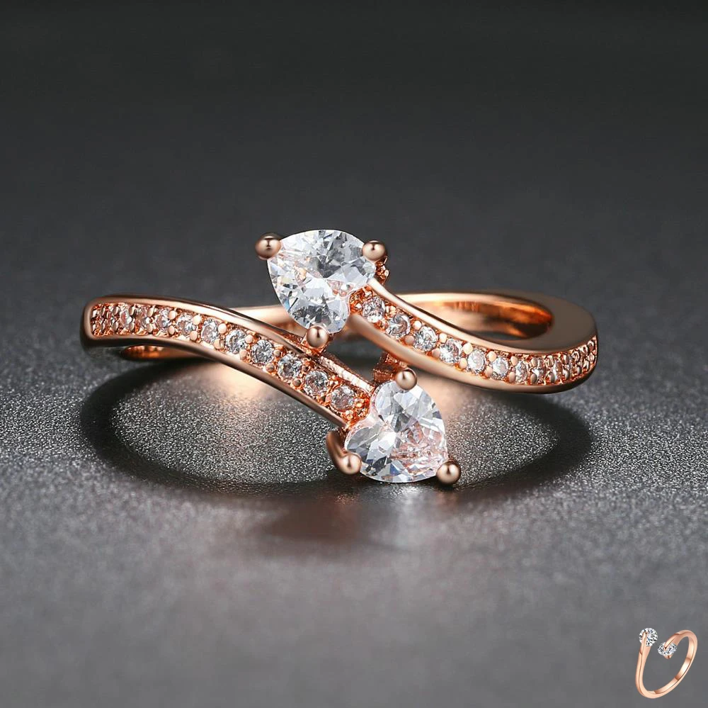 Romantische Dainty Herz Ring Für Frauen Pfeil Geformt AAA + Zirkonia Rose Gold Farbe Spezielle Geschenk Mode Schmuck DFR834