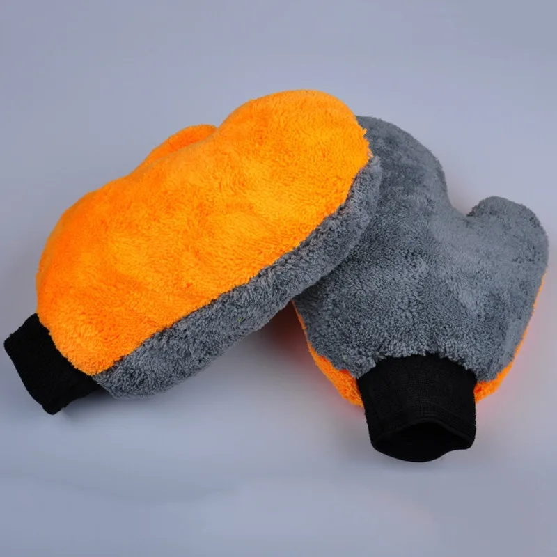 Car Cleaning Gloves Microfiber Bearpaw Coral Velvet