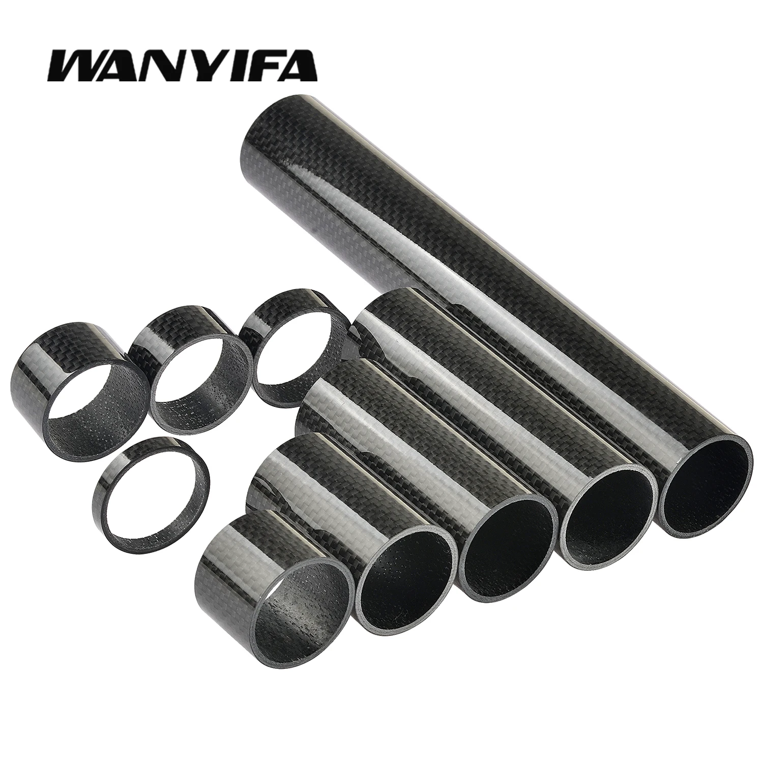 Wanyifa Bicycle Headset Carbon Washer 1-1/8" 28.6mm Stem Spacers Bike Front Forks Spacer 1-1/8in 5/10/15/20/25/30mm-200mm bicycle headset bicycle spacer
