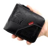New PU Leather Wax Oil Skin Wallet for Men Coin Purse Short Male Card Holder Wallets Zipper Around Money Coin Purse Dropshipping 3