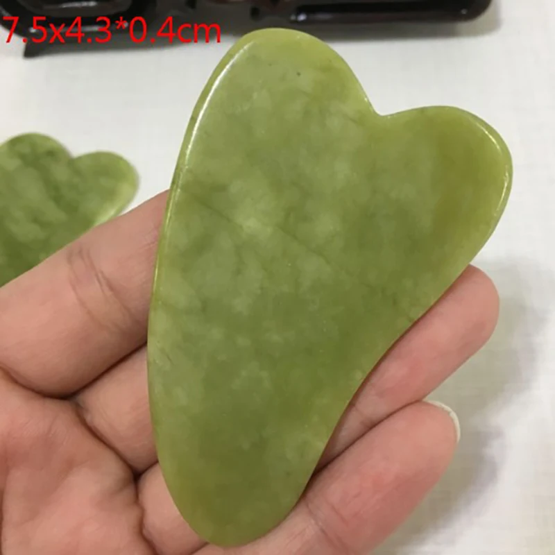 

1PC Natural Jade Guasha Scrapping Plate Gua Sha Massager Face Meridian Scrapping Muscle Relaxation Health Care Massage Tools